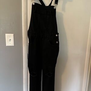 Black Denim Overalls